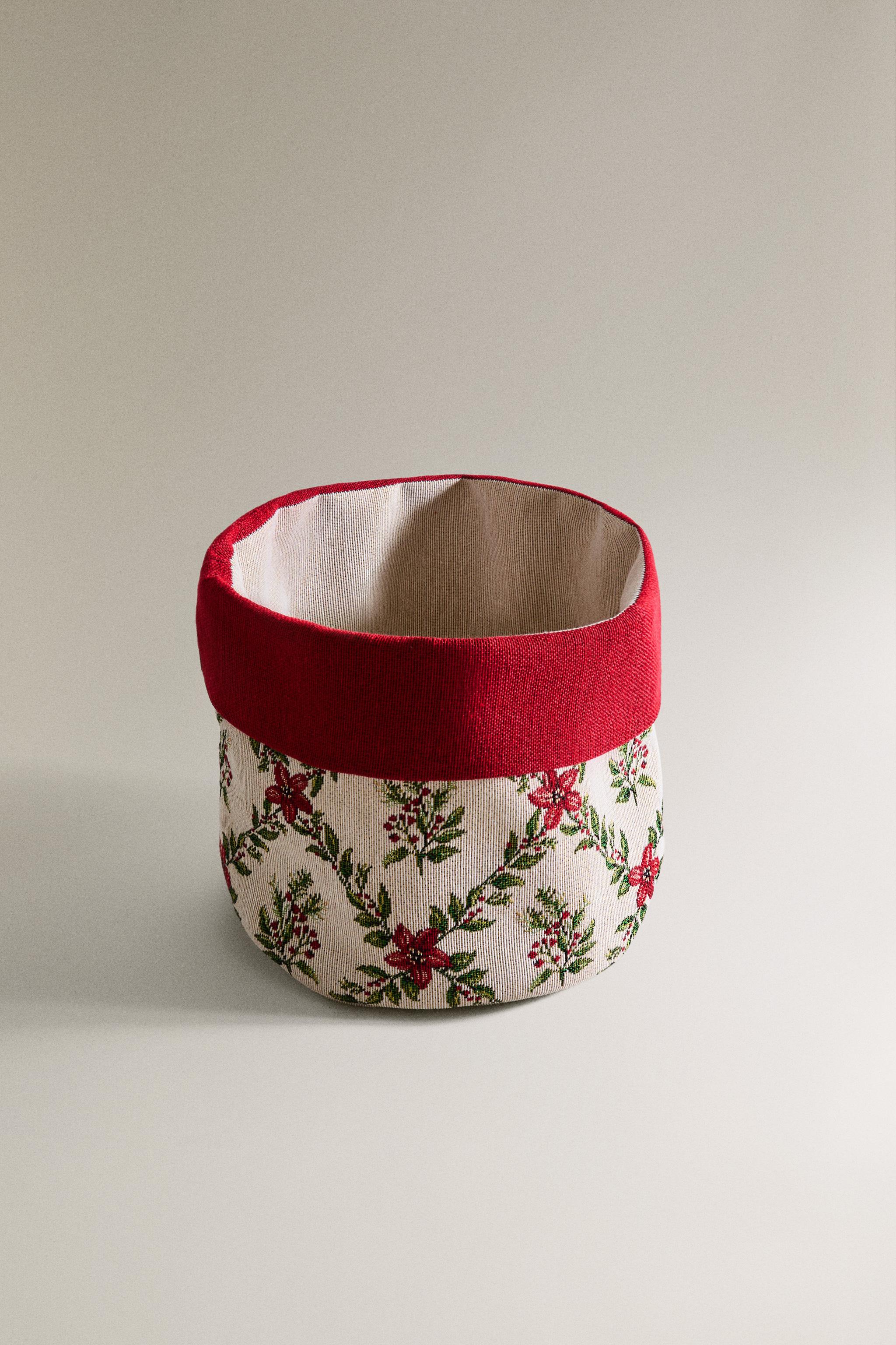 CHRISTMAS FLORAL BREAD BASKET